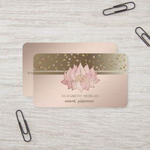 Carte De Visite Chiffres modernes et élégants Confetti Lotus