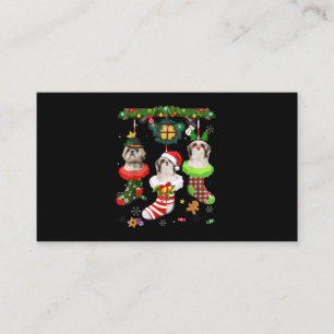 Carte De Visite Chih Tzu En Chaussettes Noël Noël Noël Noël No