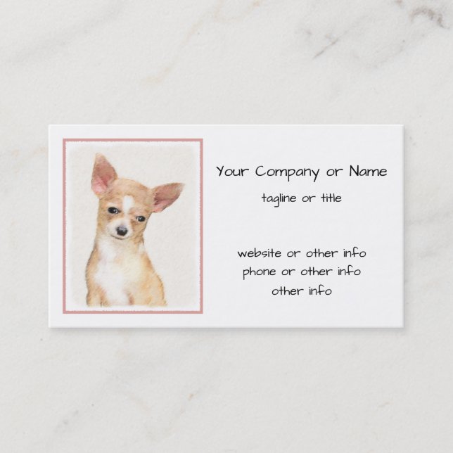 Carte De Visite Chihuahua Peinture - Cute Original Chien Art (Devant)