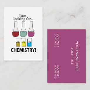 Carte De Visite Chimie Drôle Je cherche la chimie