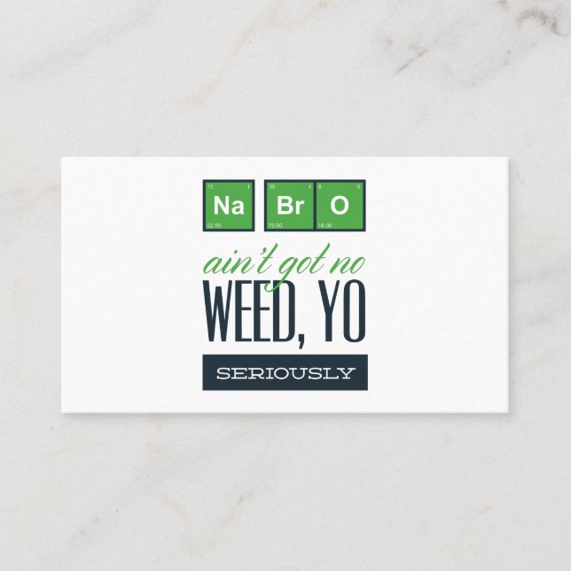 Carte De Visite Chimie weed yo sérieusement (Devant)
