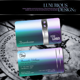 Carte De Visite Chimmersif Turquoise violet ombre soie Décor et lo