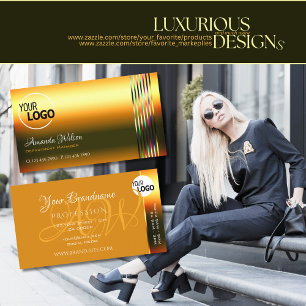 Carte De Visite Chimmery Orange Colorful Stripes ajouter logo