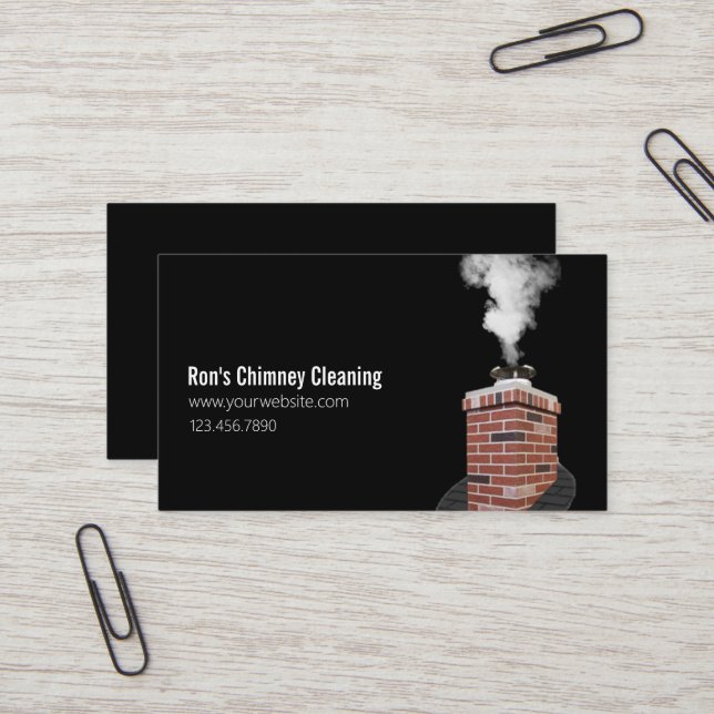 Carte De Visite Chimney Sweep Cleaning & Repairs Business Card (Devant/Arrière en situation)