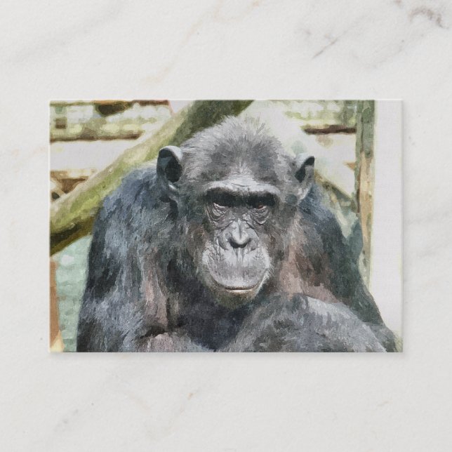 CARTE DE VISITE CHIMPANZEE CUTE (Devant)
