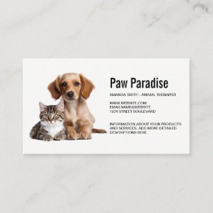 Carte De Visite Chiot et Kitty Laying côte à côte