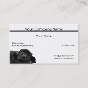 Carte De Visite Chiot noir de sommeil