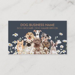 Carte De Visite Chiots Marron Navy Fleur de Daisy Toiletteur pour