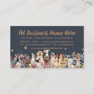 Carte De Visite Chiots Mignons Brun Marine Chien