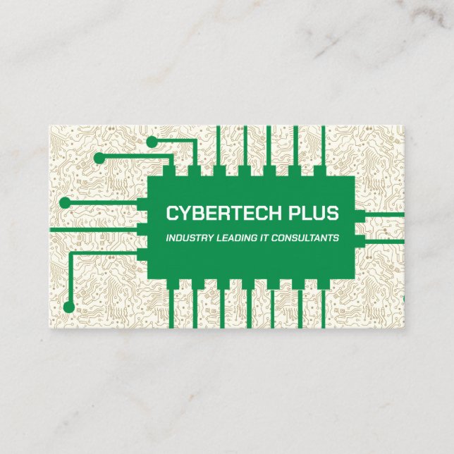 Carte De Visite Chip et circuits informatiques écologiques (Devant)