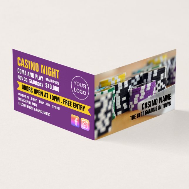 Carte De Visite Chips de casino, Gestionnaire de casino Détail (Extérieur)