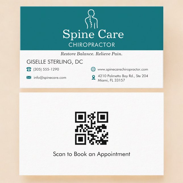 Carte de visite chiropracteur Code QR  (Créateur téléchargé)