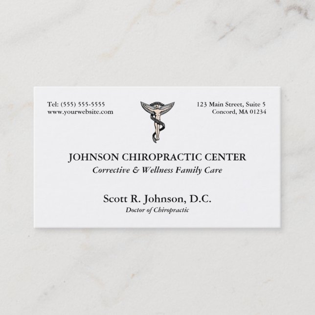Carte De Visite Chiropractic Logo Business Cards (Devant)