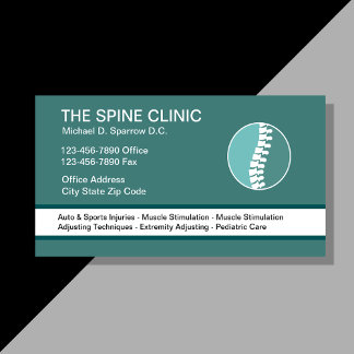Carte De Visite Chiropractor Symbole moderne de la colonne vertébr
