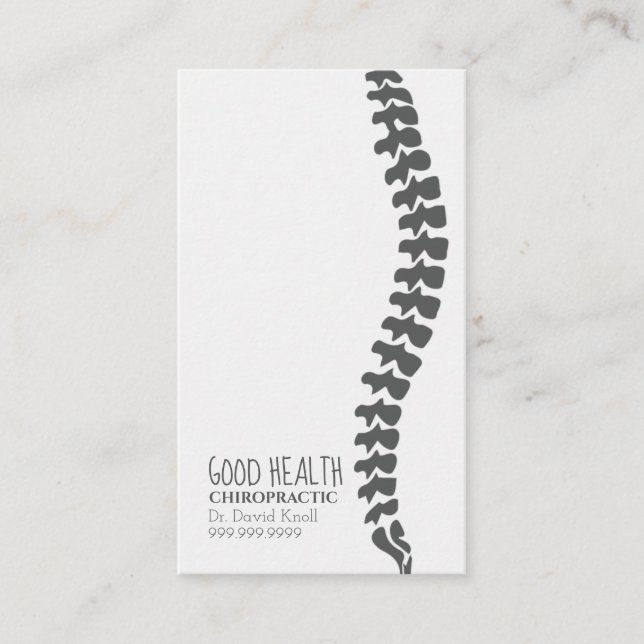 Carte De Visite Chiropraticien Chiropratique Clinique de bien-être (Devant)