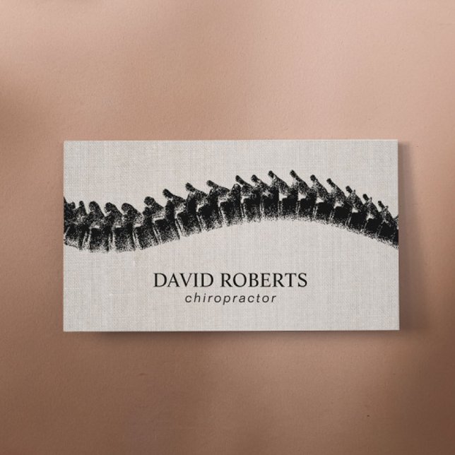 Carte De Visite Chiropraticien Chiropratique Spine Therapist Linen (Créateur téléchargé)