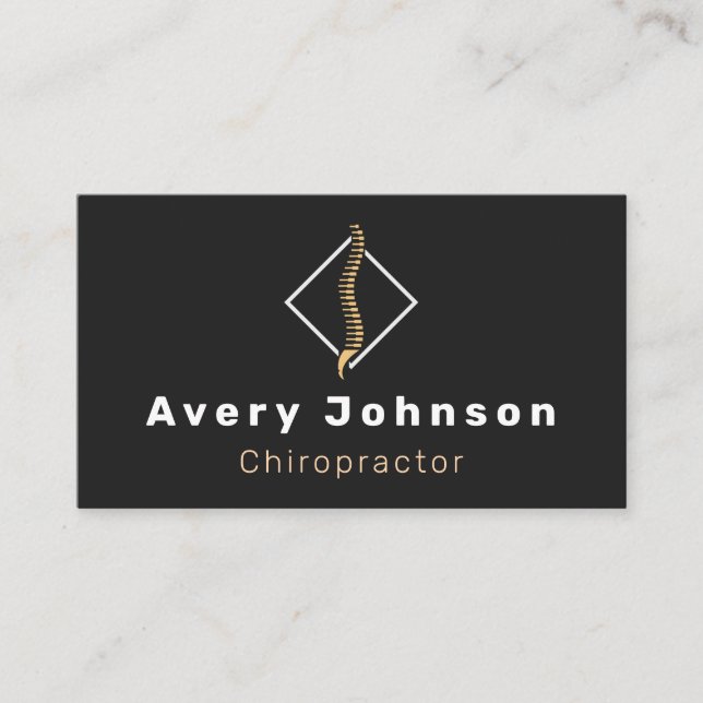 Carte De Visite Chiropraticien Chiropratique Thérapiste Élégant Sp (Devant)