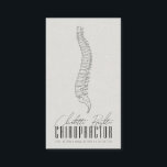 Carte De Visite Chiropraticien De La Spine Anatomique<br><div class="desc">Un carte de visite de chiropracteur moderne élégant avec votre nom dans un script moderne élégant, et une épine anatomique dessin sur un arrière - plan de lin faux gris clair. Typographie moderne noire et grise. Inclut une citation "se sentir mieux, bouger mieux, vivre mieux". Cette carte sert de carte...</div>