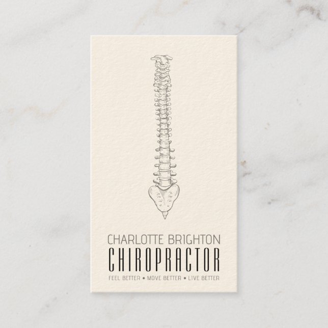 Carte De Visite Chiropraticien De La Spine Anatomique (Devant)