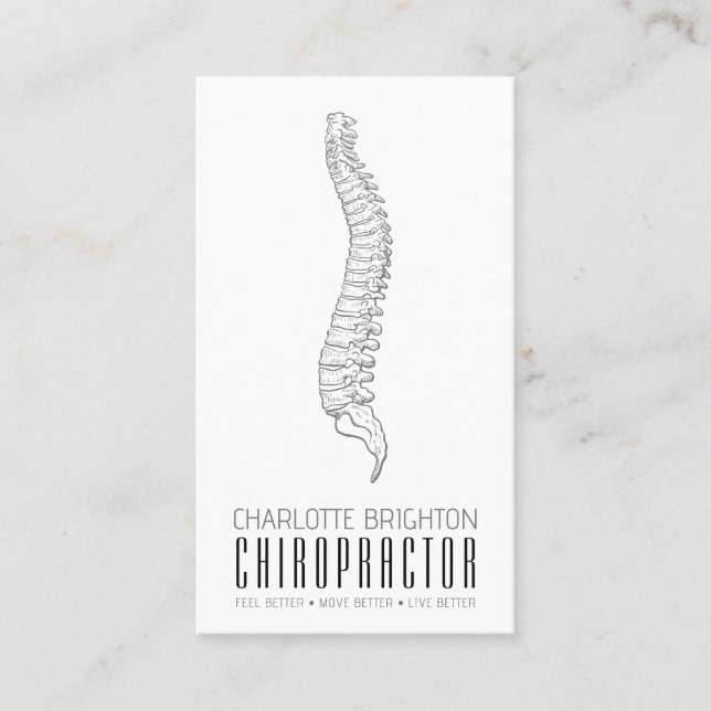 Carte De Visite Chiropraticien De La Spine Anatomique (Devant)