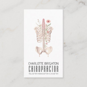 Carte De Visite Chiropraticien de squelette floral Rendez-vous et