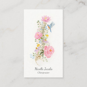 Carte De Visite Chiropraticien Élégant Fleur de Dos Entreprise