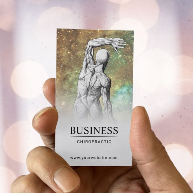 Carte De Visite Chiropraticien Glam Parties scintillant Anatomie C (Créateur téléchargé)