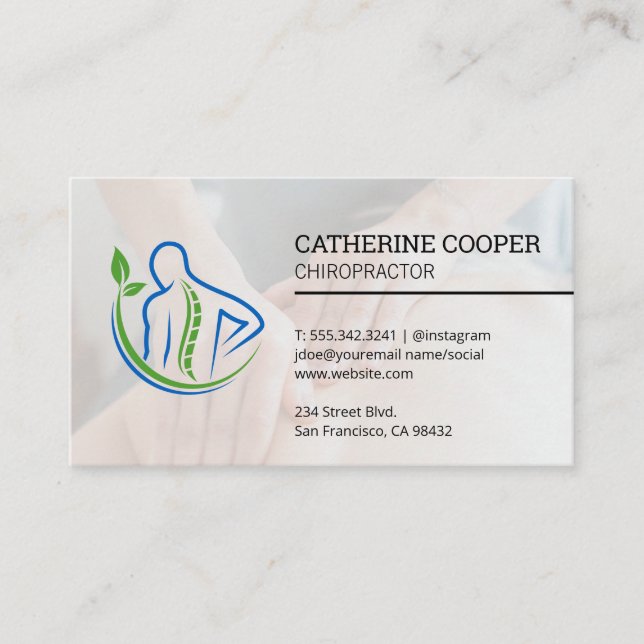 Carte De Visite Chiropraticien | Logo arrière (Devant)