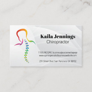 Carte De Visite Chiropraticien   Logo de la colonne vertébrale