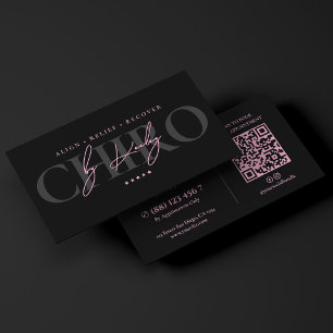 Carte De Visite Chiropraticien minimal Rose Noir Chiropratique