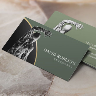 Carte De Visite Chiropratique Chiropractor Spine Ajuster Sage Vert