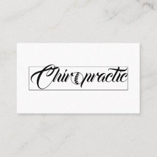 Carte De Visite Chiropratique Noir & Blanc & Bleu Chiropraticien