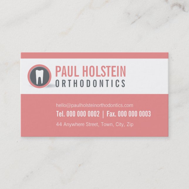 Carte De Visite CHIRURGIE DENTAIRE moderne logo de dent minimalist (Devant)