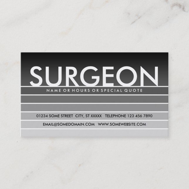 Carte De Visite CHIRURGIE gris (Devant)