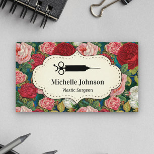 Carte De Visite Chirurgien en plastique Vintage de Red Roses
