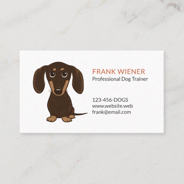 Carte De Visite Chocolat Brown Dachshund | Doxie mignon chien de d (Devant)