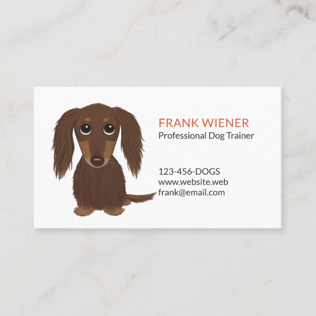 Carte De Visite Chocolat Brown Dachshund | Doxie mignon chien de d (Devant)