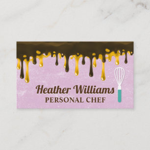 Carte De Visite Chocolat Brown et Golden Honey Drift Whisk