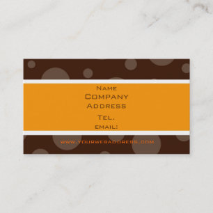 Carte De Visite chocolat bulle orange, nom, entreprise, adresse...