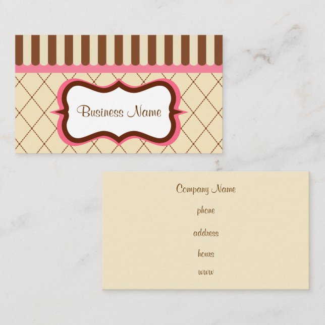 Carte de visite Chocolat Framboise (Devant / Derrière)