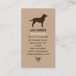 Carte De Visite Chocolat Labrador Retriever Chien race Silhouette