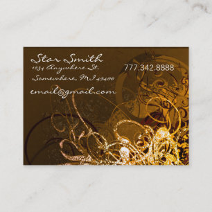 Carte De Visite Chocolat tourbillonnant Florals et Sherbert orange