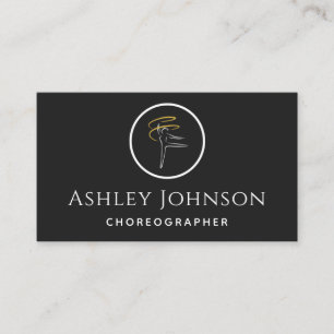 Carte De Visite Chorégraphe Danseuse Icône Gymnastique Noir & Blan
