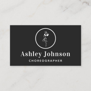 Carte De Visite Chorégraphe élégante Silhouette Danseuse Femme