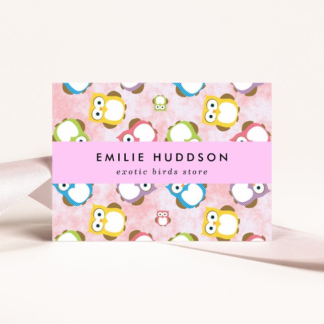 Carte De Visite Chouette, Chouette, Motif, Boutique pour animaux d (Créateur téléchargé)