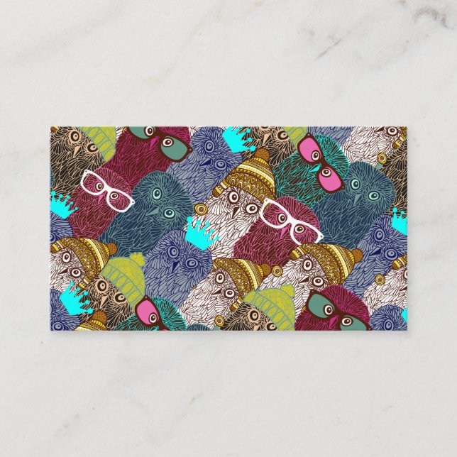 Carte De Visite Chouette dans la couronne (Devant)