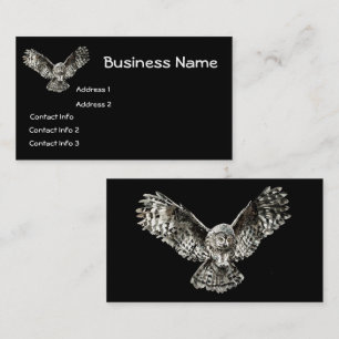 Carte De Visite Chouette noire classique faune, Nature Business