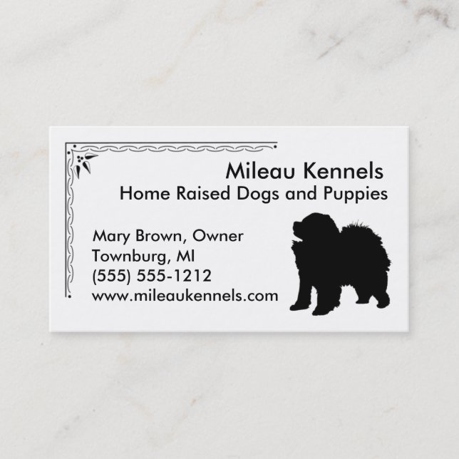 Carte De Visite Chow Chow Silhouette (Devant)