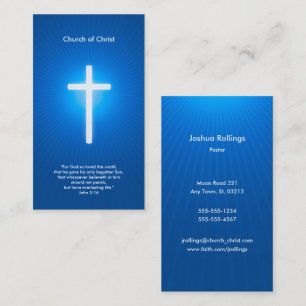 Carte De Visite Chrétien - bleu-foncé