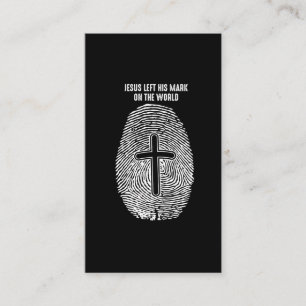 Carte De Visite Christ Fingerprint Christian Jesus a quitté son Ma